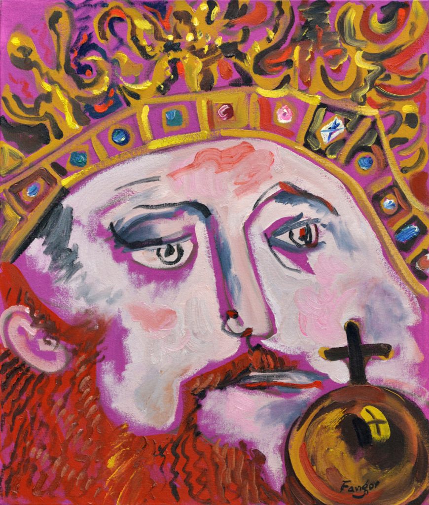 Wojciech Fangor: _Wacław II_ z cyklu _Poczet Królów Polskich_, 1990