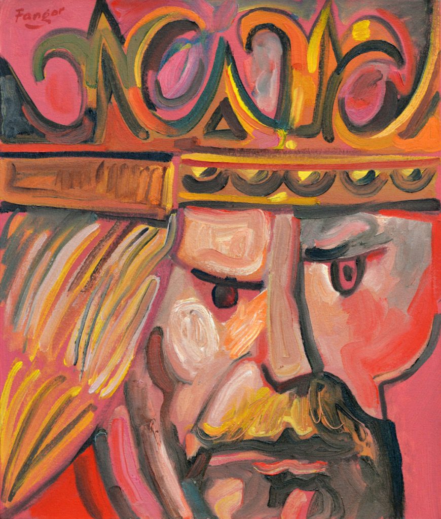 Wojciech Fangor: _Władysław Łokietek_ z cyklu _Poczet Królów Polskich_, 1990