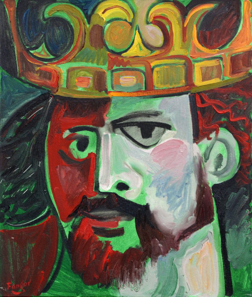 Wojciech Fangor: _Ludwik Węgierski_ z cyklu _Poczet Królów Polskich_, 1990
