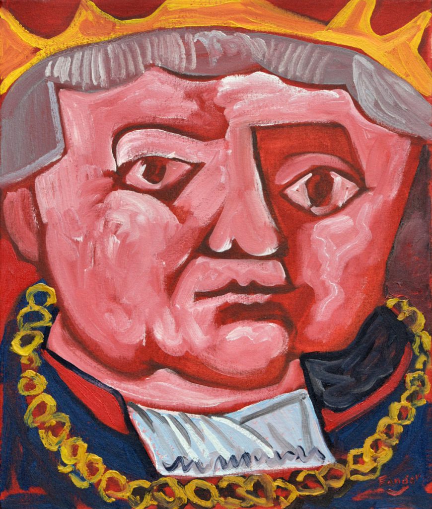 Wojciech Fangor: _Zygmunt Stary_ z cyklu _Poczet Królów Polskich_, 1990