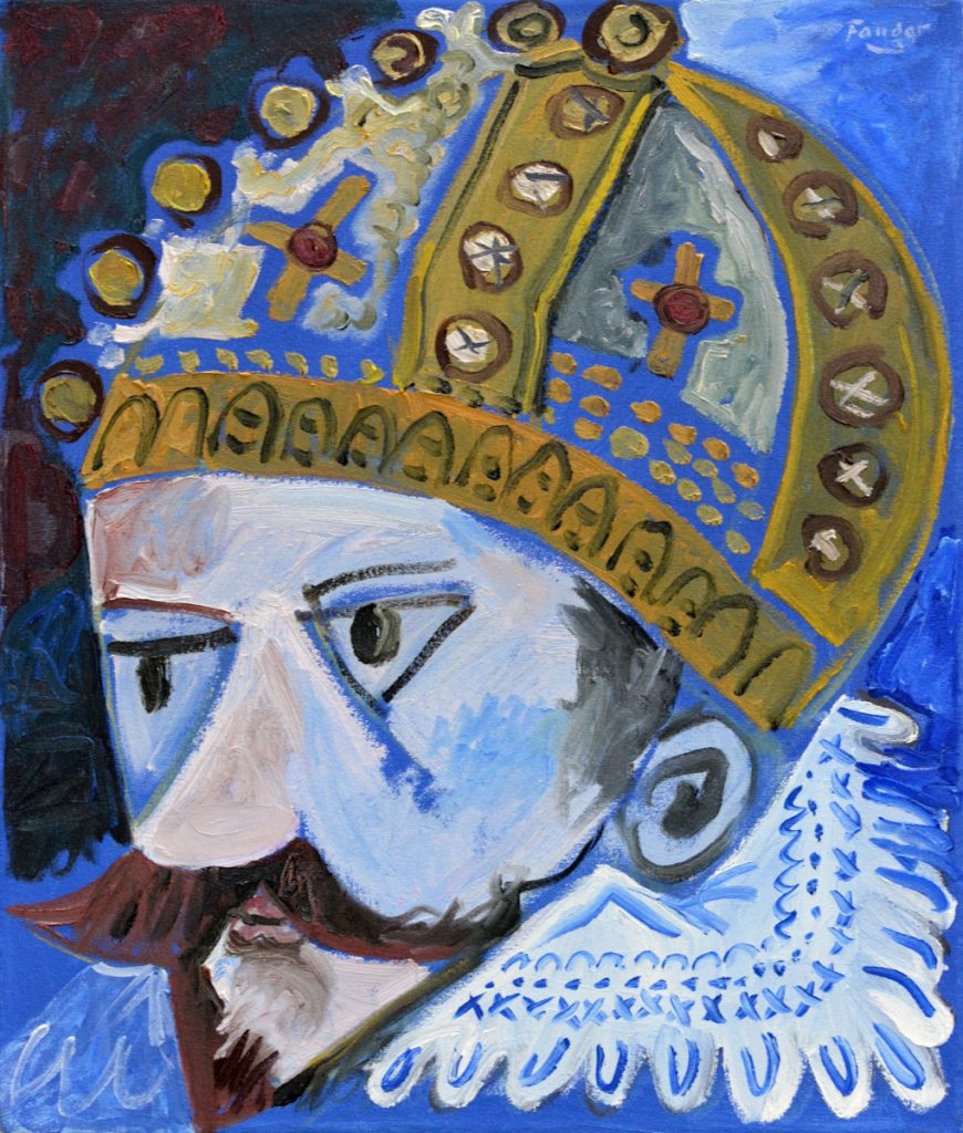 Wojciech Fangor: _Zygmunt III Waza_ z cyklu _Poczet Królów Polskich_, 1990