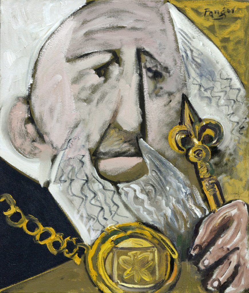 Wojciech Fangor: _Mieszko III Stary_ z cyklu _Poczet Królów Polskich_, 1990