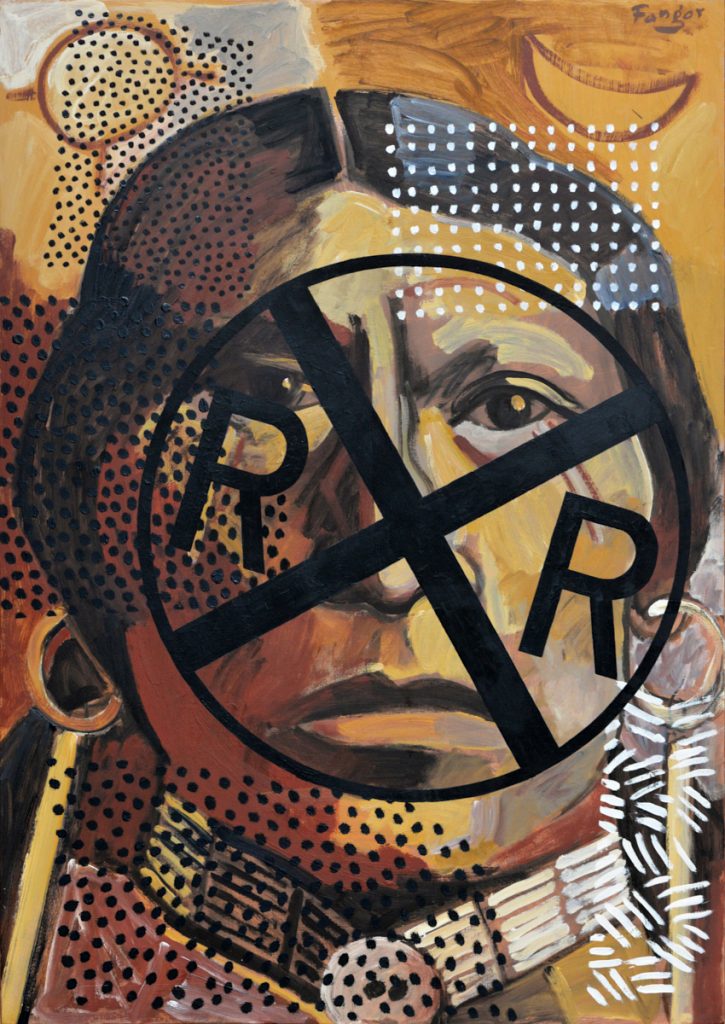 Wojciech Fangor: _Manuelito (Navaho)_ z cyklu _Wodzowie Indiańscy_, 1992