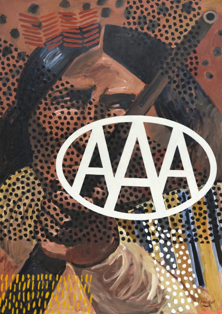 Wojciech Fangor: _Geronimo (Apache)_ z cyklu _Wodzowie Indiańscy_, 1992