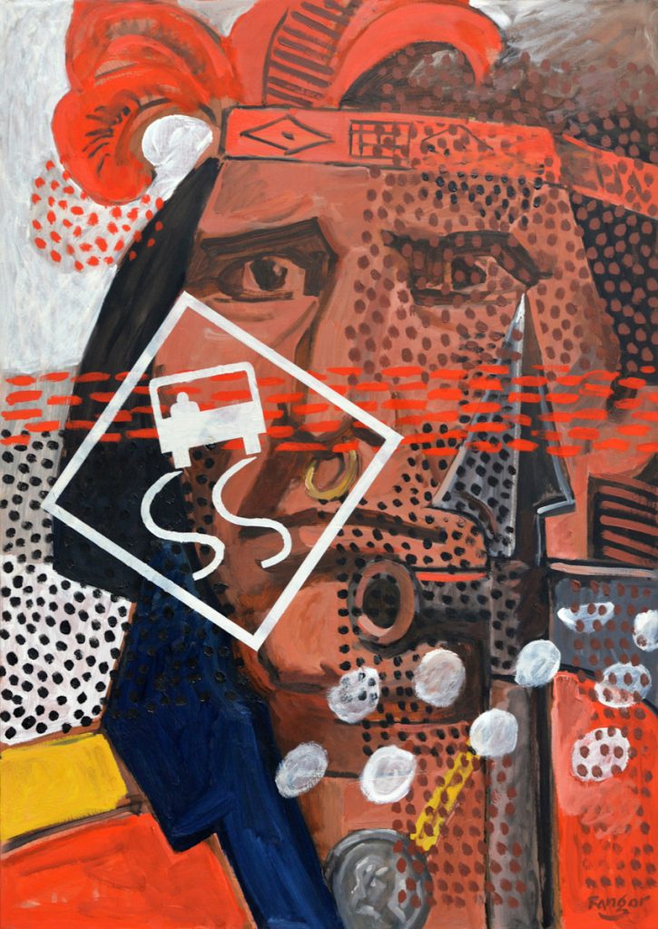 Wojciech Fangor: _Tecumseh (Shawnee)_ z cyklu _Wodzowie Indiańscy_, 1992