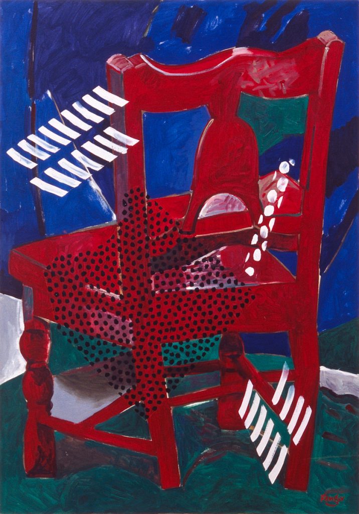 Wojciech Fangor: _Czerwone krzesło_, 1994