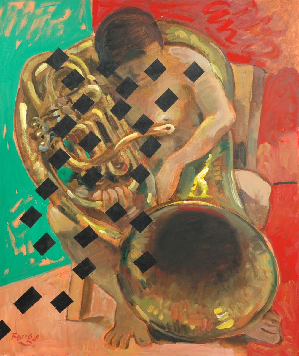 Wojciech Fangor: Nude with a trumpet, 2006