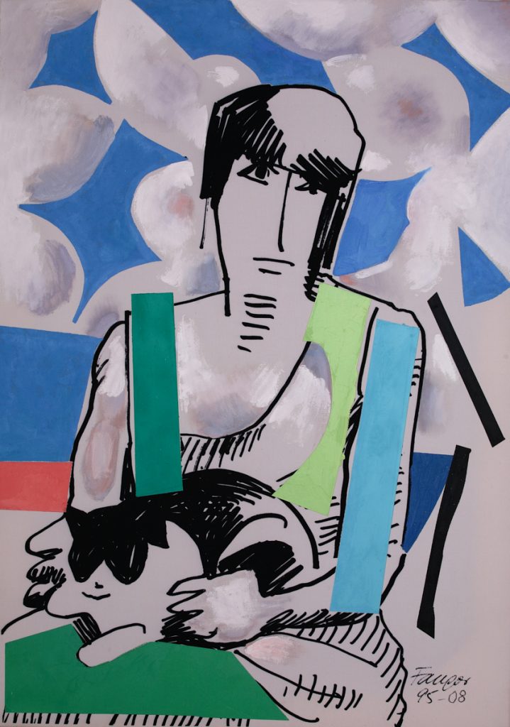 Wojciech Fangor: _Magda z kotem I_, 1995–2008