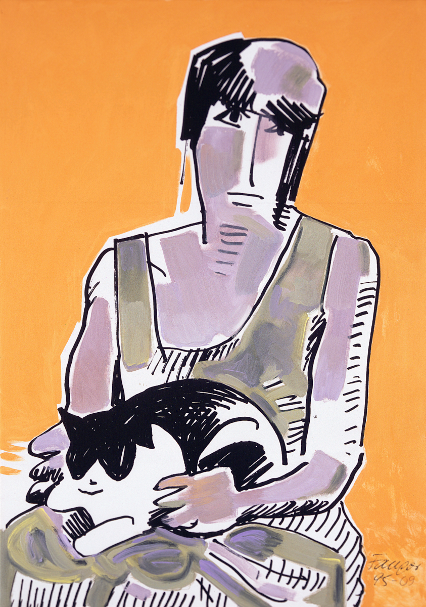 Wojciech Fangor: Magda with a cat II, 1995-2008