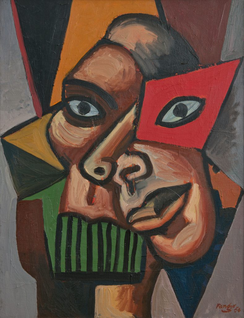 Wojciech Fangor: _Głowa kubistyczna_, 1956
