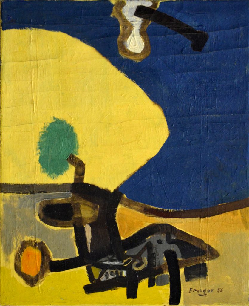 Wojciech Fangor: _Abstrakcja żółta_, 1956