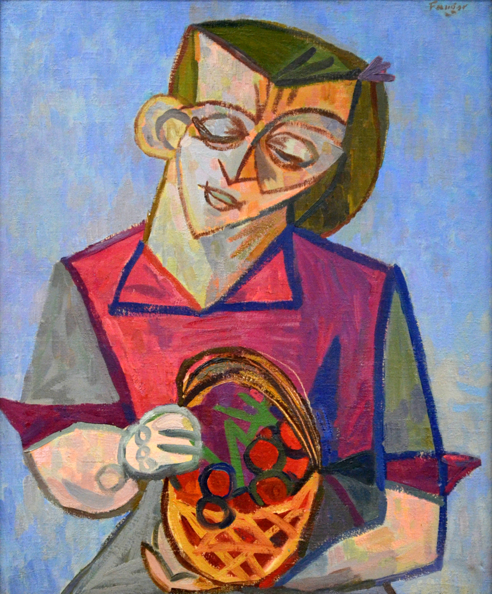 Wojciech Fangor: Portret kubistyczny / Kobieta z czereśniami, 1948