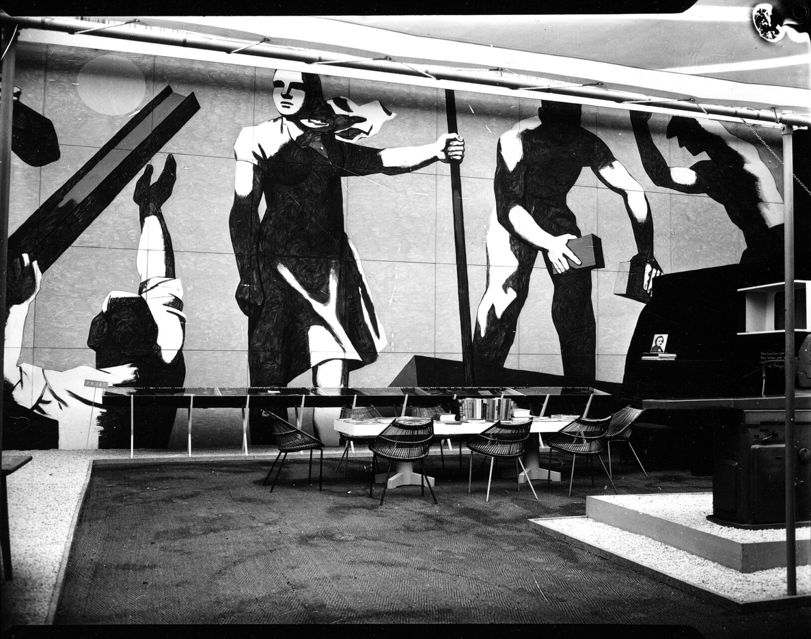 Wojciech Fangor: Paneau _Robotnicy_, 1954