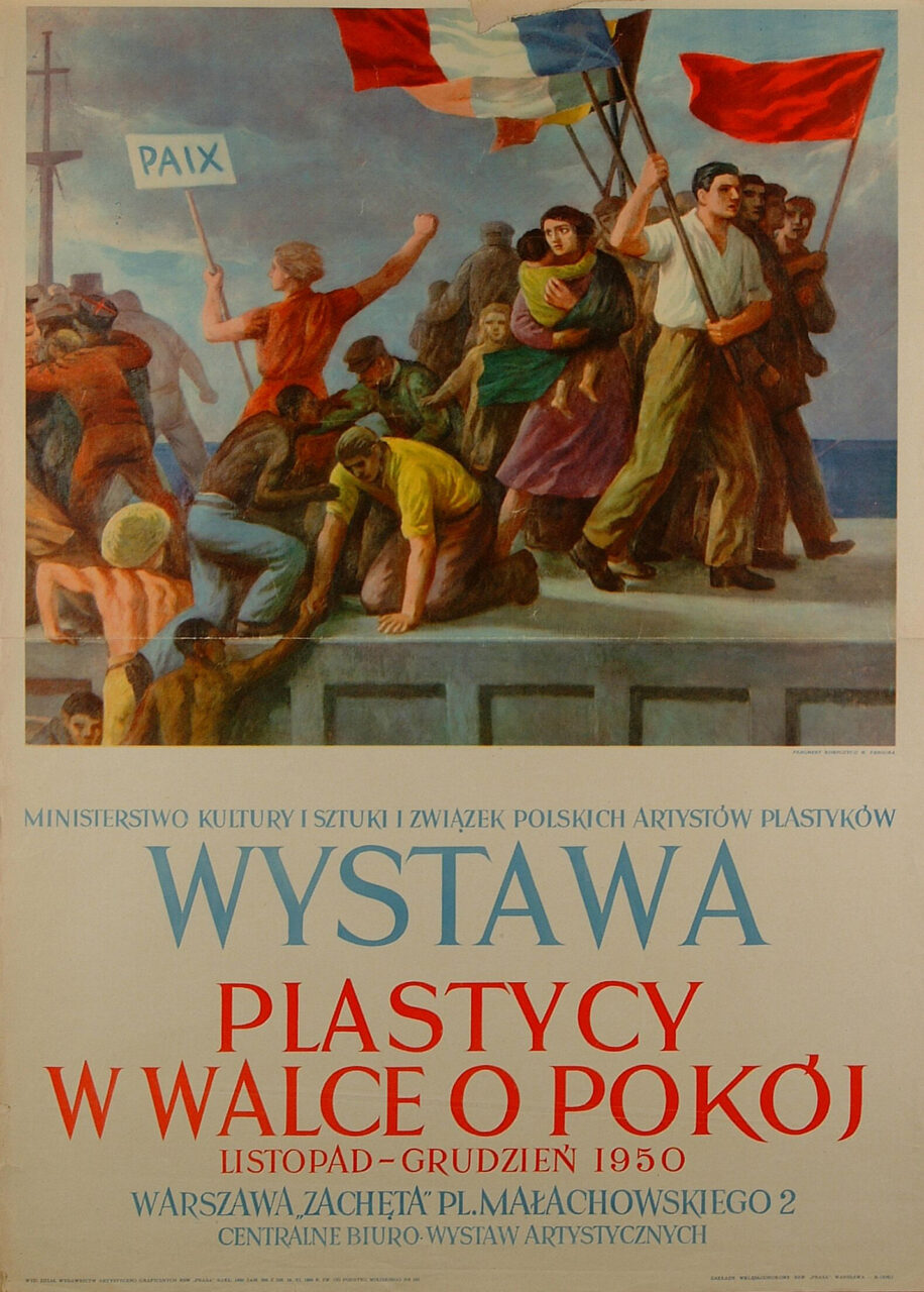 Wojciech Fangor: _Plastycy w walce o pokój_, 1950