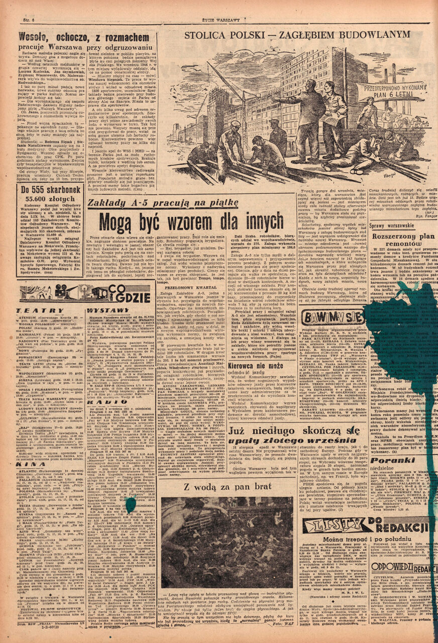 Wojciech Fangor: Stolica Polski – zagłębiem budowlanym, 1951