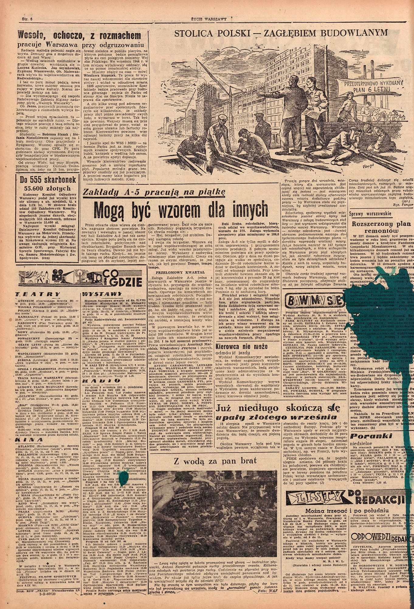 Wojciech Fangor: Stolica Polski – zagłębiem budowlanym, 1951