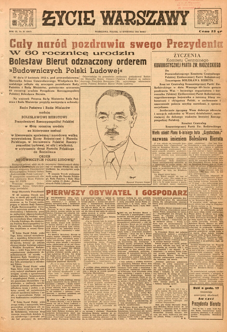 Wojciech Fangor: Bolesław Bierut, 1952