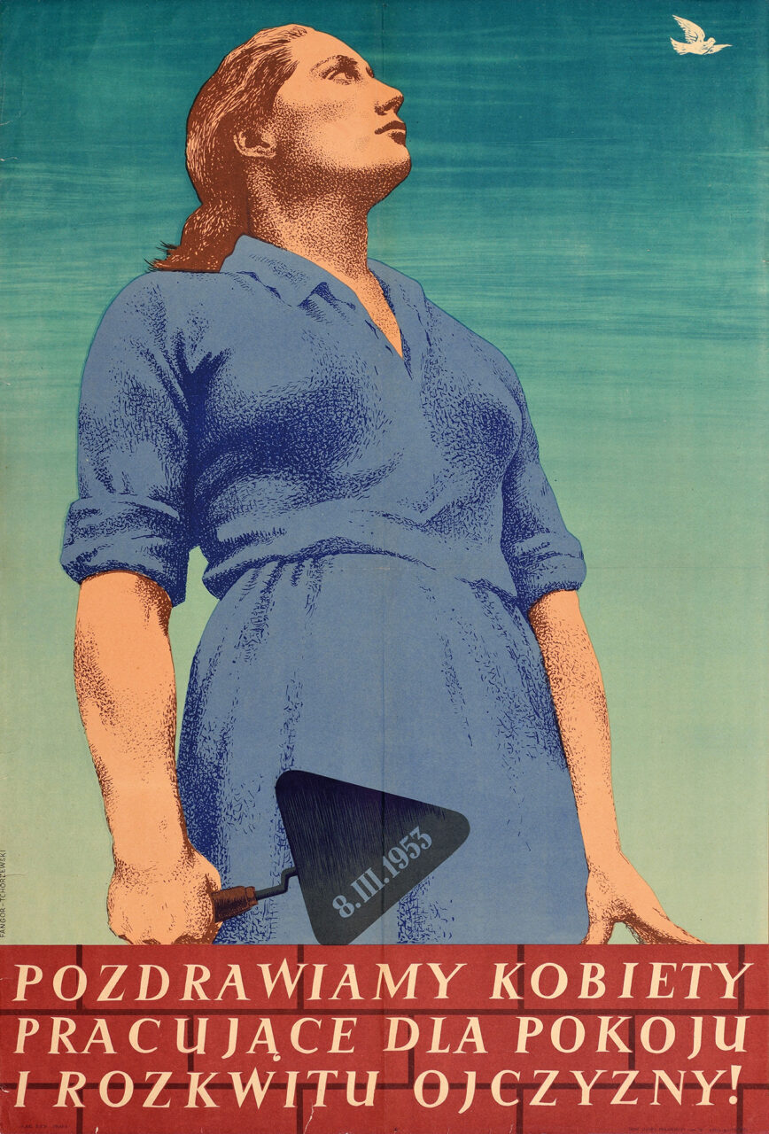 Wojciech Fangor: _Pozdrawiamy kobiety pracujące dla pokoju i rozkwitu Ojczyzny!_, 1953