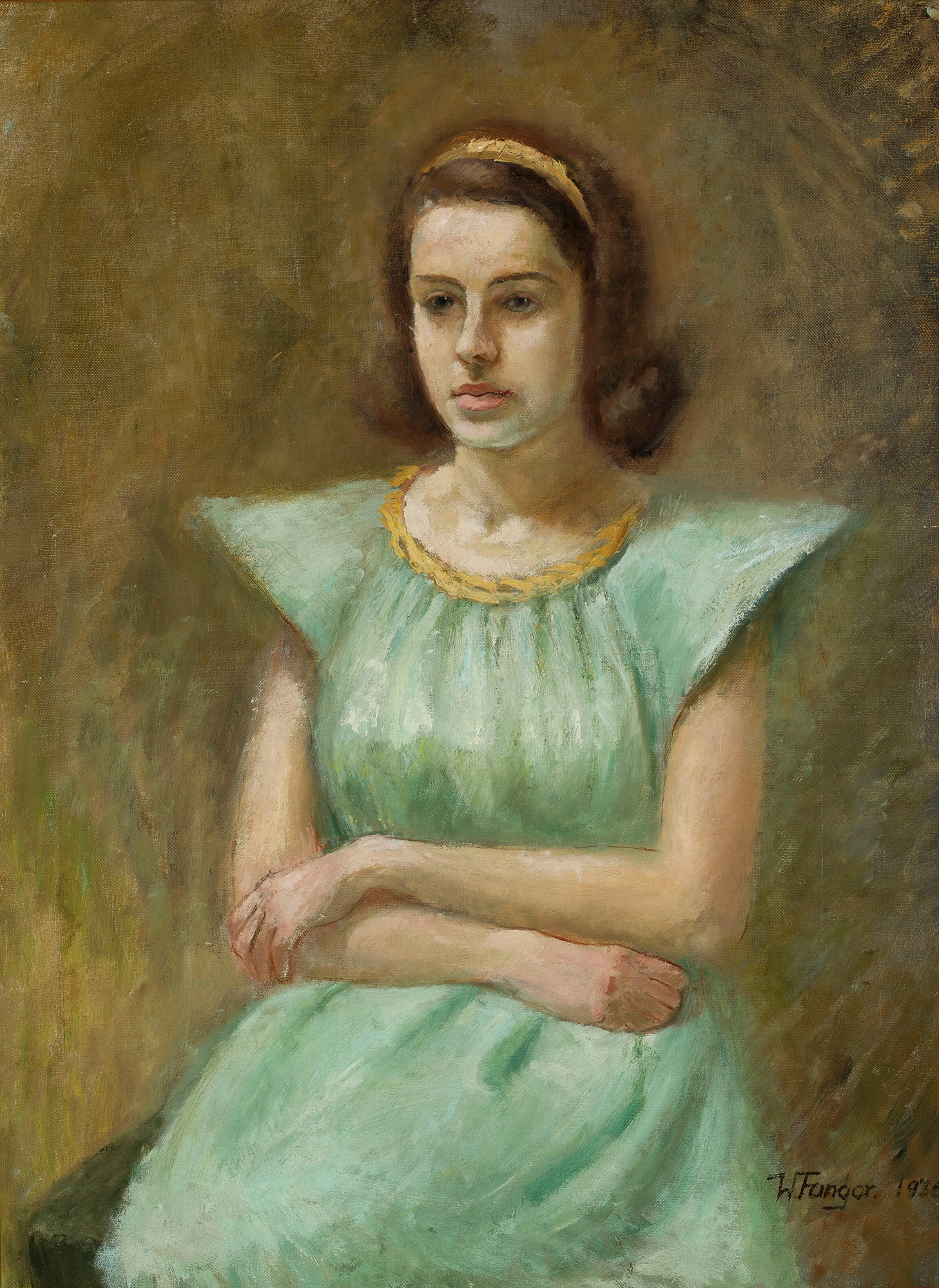 Wojciech Fangor: Portret młodej kobiety, 1936