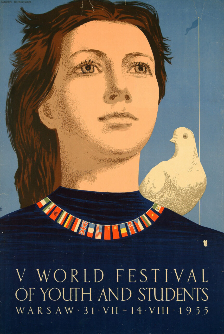 Wojciech Fangor: _V World Festival of Youth and Students. Warsaw 31 VII – 14 VIII 1955_, 1955