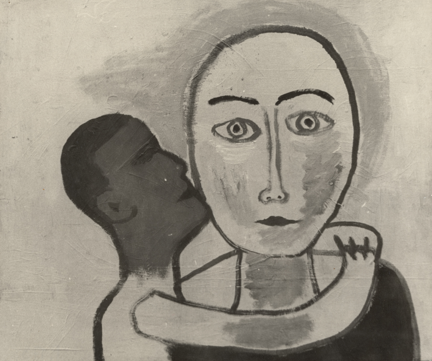 Wojciech Fangor: [Dwie głowy] / [Mężczyzna całujący kobietę], c. 1954-1955