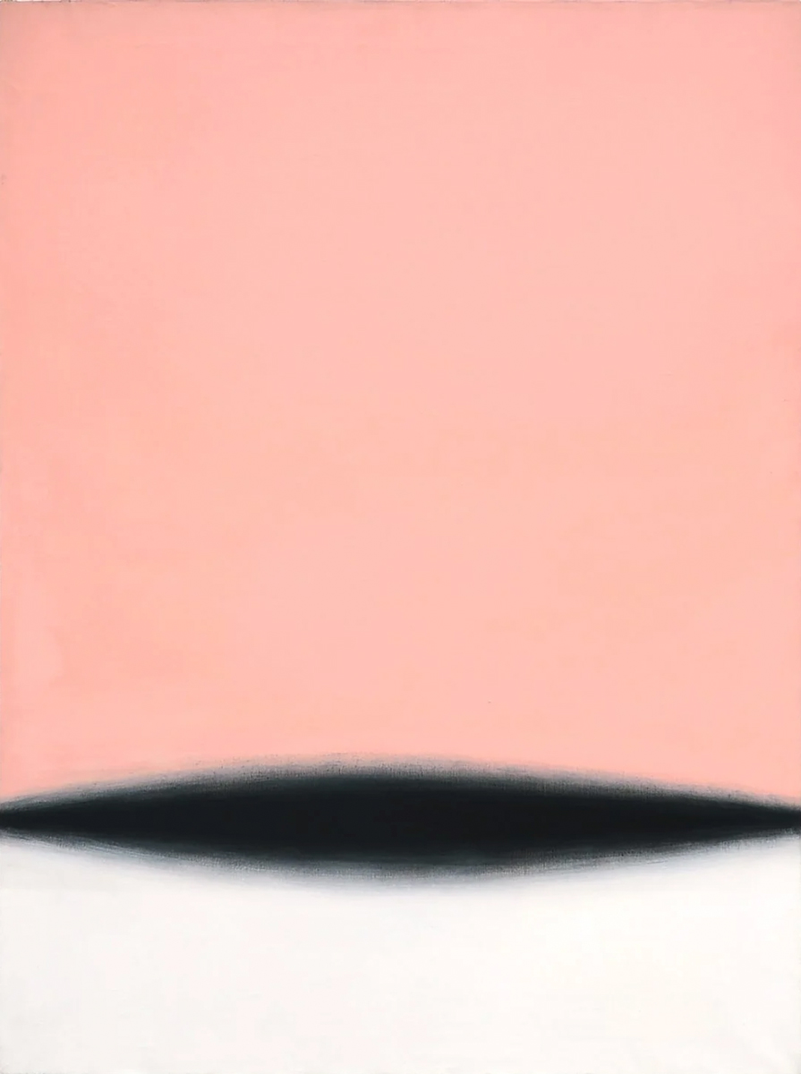 Wojciech Fangor: _Pink and Black Spindle_, 1960