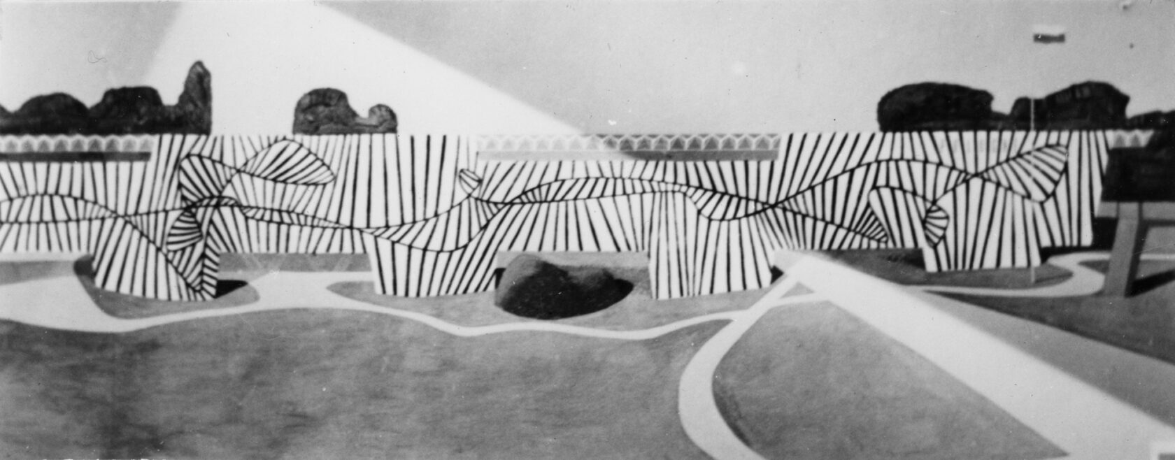 Wojciech Fangor: Elewacja południowa Pawilonu Polskiego BX 58, 1956